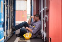 sleeping safety worker