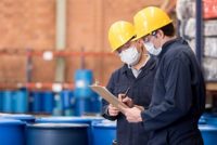 Workers working at a chemical plant
