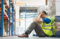 tired warehouse worker