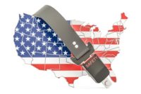 USA map safety belt