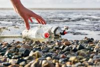 Plastic waste in ocean, marine debris