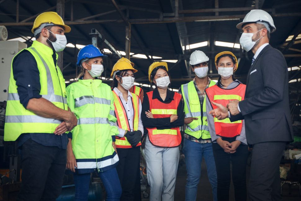 Safety leader and team meeting